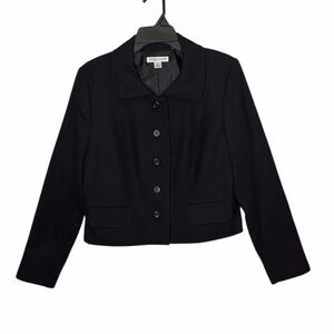 Pendleton Women Black Blazer Jacket 100% Virgin Wool Made In USA Size 12